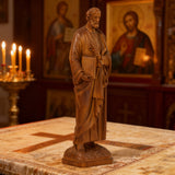 St. Peter Boxwood Sculpture  Hand-Carved Apostle Figure | Your Spiritual Companion in Faith & Restoration
