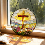 Cross Stained Glass Suncatcher: Where Light Meets Faith