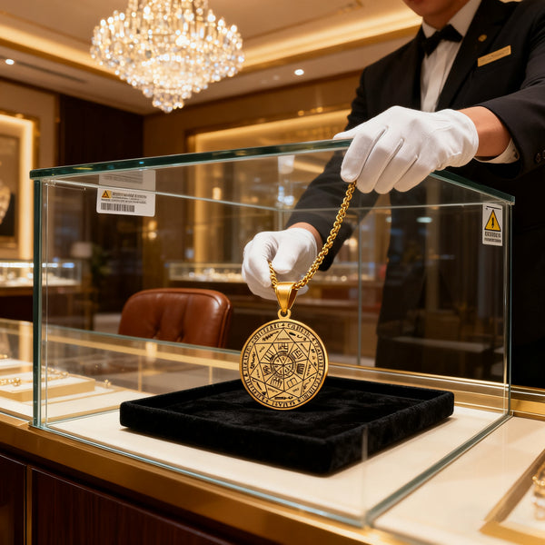 Vintage Titan Sieben Erzengel Siegel Anhänger-Amulett gegen böse Augen, Flüche, Zaubers prüche