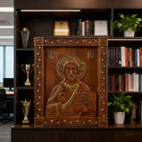 Jesus Christ Pantocrator Wood Carving