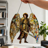 Archangel Michael Stained-Glass Style Acrylic Suncatcher: Divine Protection for Your Space 🛡️