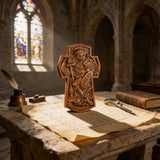 Archangel Michael Hand-Carved Ashwood Cross Plaque