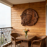 Owl Hand-Carved Beechwood Wall Art