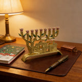 Golden Jerusalem 9-Branch Menorah: Light That Ties to the Holy City