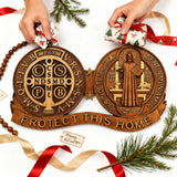 St. Benedict's Exorcism Medal Christian Wall Plaque - Best Christmas Gift