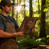 Hand-Carved Owl Tree Wood Art: A Christian Symbol of Wisdom & Divine Awareness