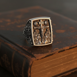 S925K Silver Handcrafted Jesus Crucifixion Scene Ring