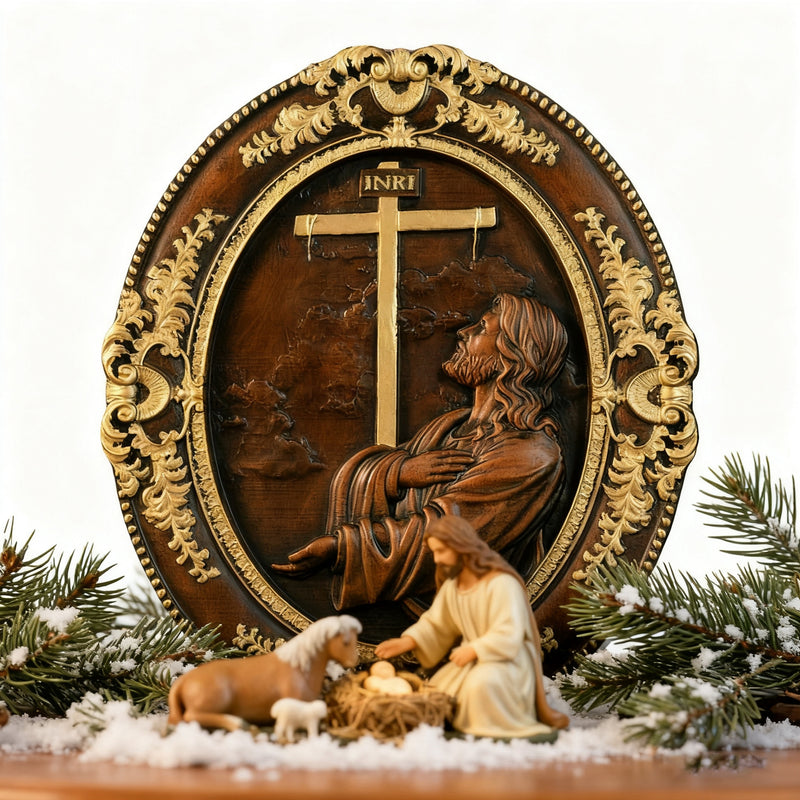 Jesus Hill Garten Gebet Plaque Holz schnitzerei