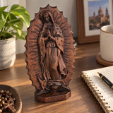 Our Lady of Guadalupe Hand-Carved Solid Beechwood Statue – Catholic Prayer & Home Blessing Decor