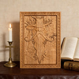 Natural Ash Wood Magician Carved Art: Whimsy Woven in Warm Wood