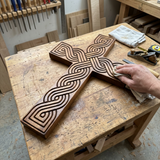 Handcrafted Beechwood Plaited Wall Cross – Natural Wood Finish