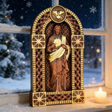 Sacred Heart of Jesus Arch Wooden Tabletop Decor