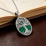 Tree of Life Malachite Zinc Alloy Necklace – Growth, Strength & Timeless Nature