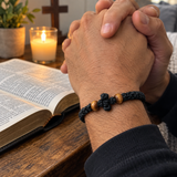 Adjustable Orthodox Prayer Rope Bracelet – Hand-Knotted Christian Prayer Cord with Wooden Beads