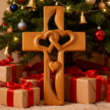 50% Off Today!Interwoven Hearts Wood Cross - A God-Centered Symbol for Marriage & Anniversaries