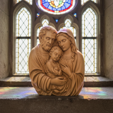 Hand-Carved Beech Wood Holy Family Figurine & Wall Hanging Ornament