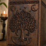 Handcrafted Beechwood Tree of Life Urn — A Testament to Eternal Life in Christ 🌿✞