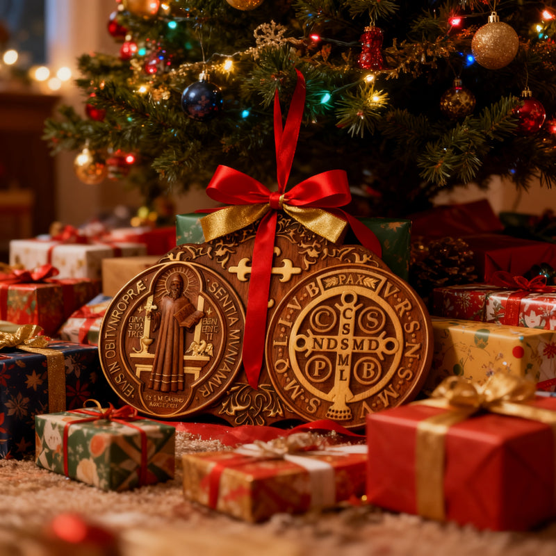 St. Benedict's Exorcism Medal Christian Exorcism Plaque - Wall Decor