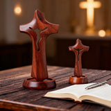 Handcrafted Wooden Jesus Cross with Magnetic Base - A Timeless Symbol of Faith for Home & Altar