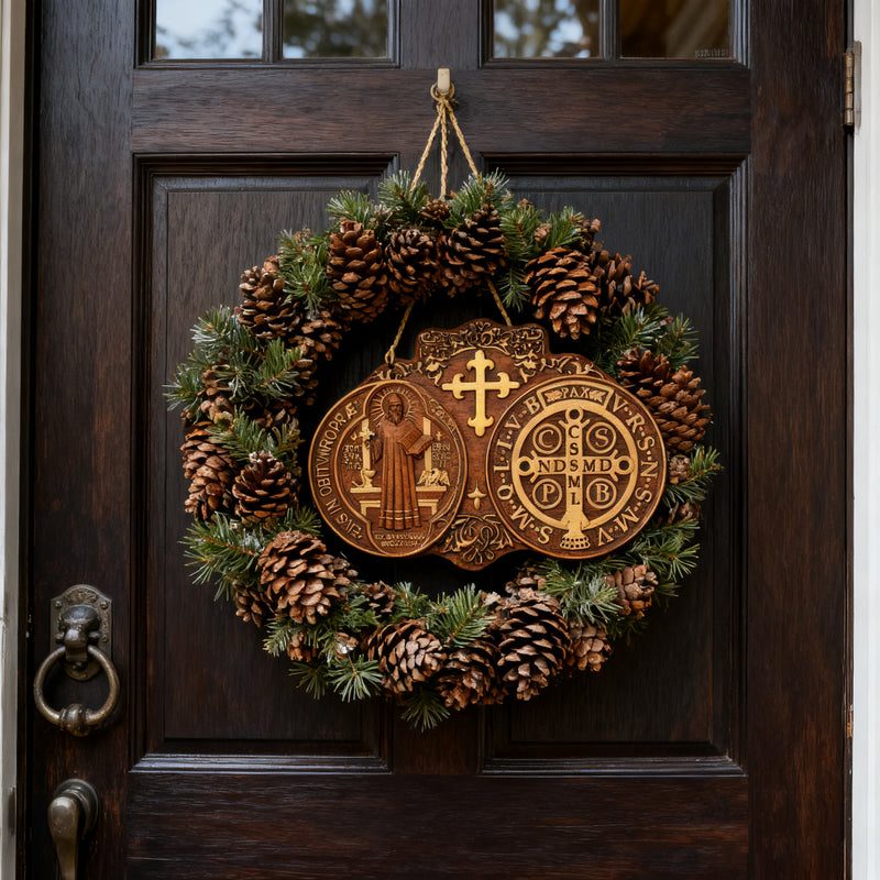 St. Benedict's Exorcism Medal Christian Exorcism Plaque - Wall Decor