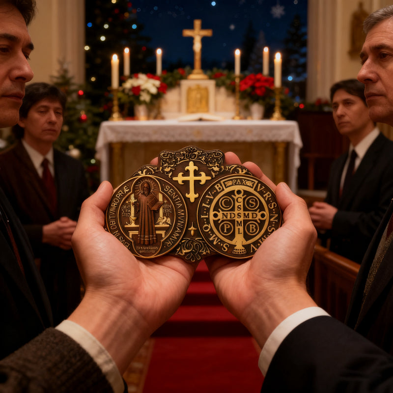 St. Benedict's Exorcism Medal Christian Exorcism Plaque - Wall Decor