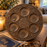 Jerusalem Passover Seder Plate – Hand-Carved Beechwood Judaica for Pesach