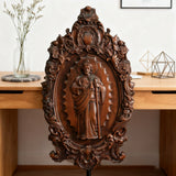 St. Jude Wooden Religious Icon Wall Artwork - Patron Saint of Despair in Troubled Times