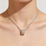 Iced-Out Barrel Pendant Necklace – Timeless Elegance & Sparkling Simplicity
