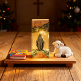 Virgin Mary Resin & Wood Night Light Ornament (Plug-in Version)