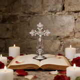 Ornate Jesus Crucifix Figurine: Elegance & Faith in One