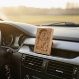 Archangel Michael Hand-Carved Wood Refrigerator Magnet | 4 Sacred Wood Tones