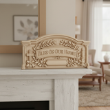 Bless Our Home Solid Wood Family Plaque
