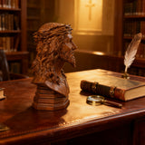 Boxwood Jesus Crown with Thorns Half-Length Desktop Ornament