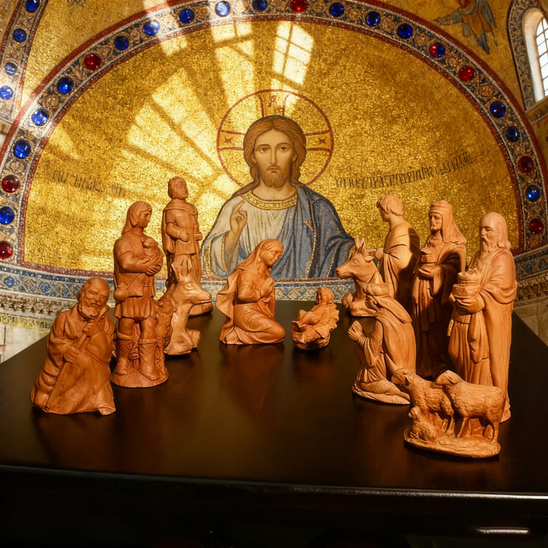 Jesus Manger Nativity Scene Wooden Statue Tabletop Ornament - Best Christmas Gifts