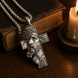 S925 Sterling Silver Jesus Crown of Thorns Cross Pendant – Christian Faith Necklace