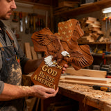 American Eagle Wooden Cross – God Bless America