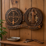St. Benedict's Exorcism Medal Christian Wall Plaque - Best Christmas Gift - product view