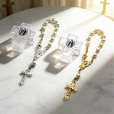 6mm Pearl Rosary Bracelet with Cross Case | Catholic Devotional Jewelry