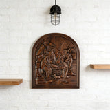 Natural Beech Nativity Scene Wood Carving Plaque: The Heart of Christmas in Handcrafted Wood
