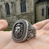Men’s Lion Signet Ring – S925 Sterling Silver or Titanium Steel
