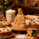 🕊️ Jesus Meditation Wooden Statue - Desk Sculpture for Prayer & Reflection