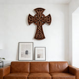 Celtic Love Cross Hand-Carved Wooden Wall Art: Faith, Unity, and Timeless Craft