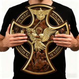 Orthodox Archangel Michael Wooden Sculpture - Gives Us Strength and Courage to Move Forward