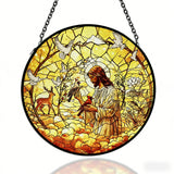 Jesus & Creation Stained Glass Suncatcher: Light, Faith, and the Beauty of God’s World