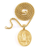18K Gold Plated Our Lady of Fatima Medal Necklace