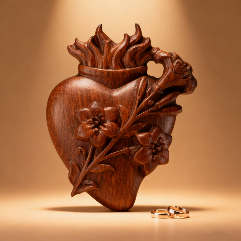 Holy Family Three Sacred Hearts Wooden Wall Decoration