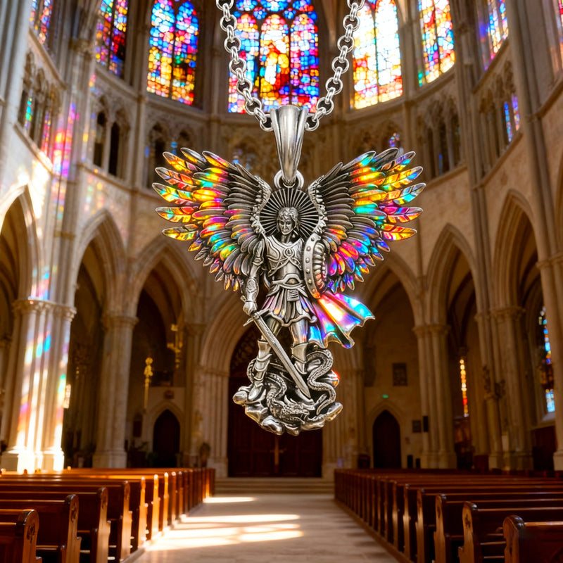 S925K Silver Saint Michael Pendant: Courage in the Heart