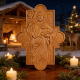 God's Shepherd religious gift Wooden carved chrirstian wall art