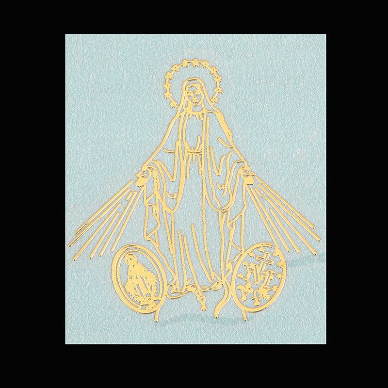 Luxury Religious Jesus Virgin Mary Gold Plated Copper Mobile Phone Decorative Sticker