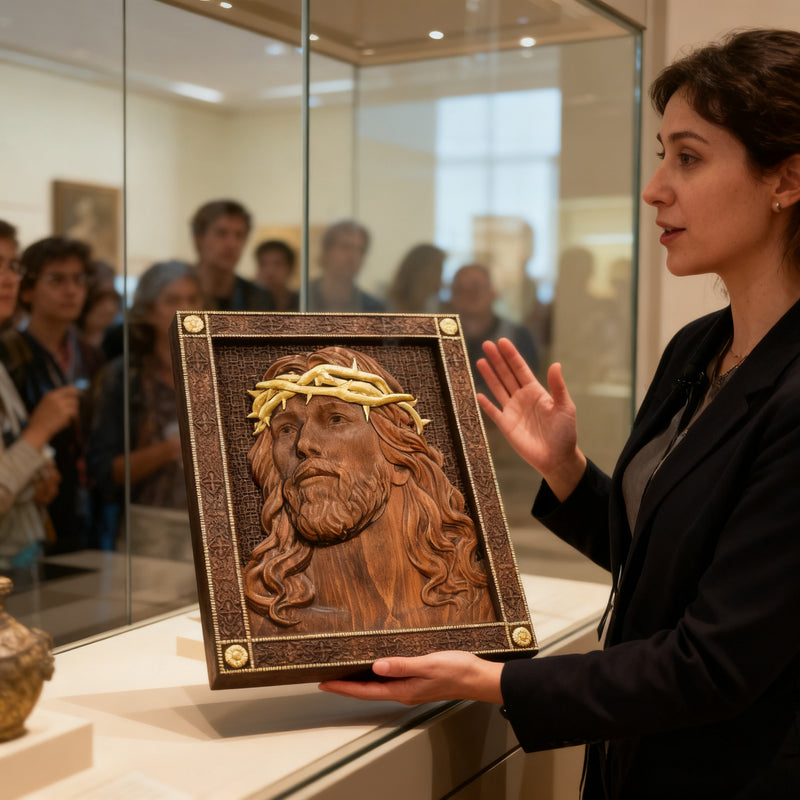 ️ Hand-Carved Jesus Thorn Crown Wood Art: A Christian Symbol of ...